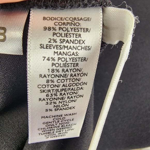 Ann Taylor Loft Gray and Black Color Block Textured A-Line Dress Size 2 - Picture 10 of 11